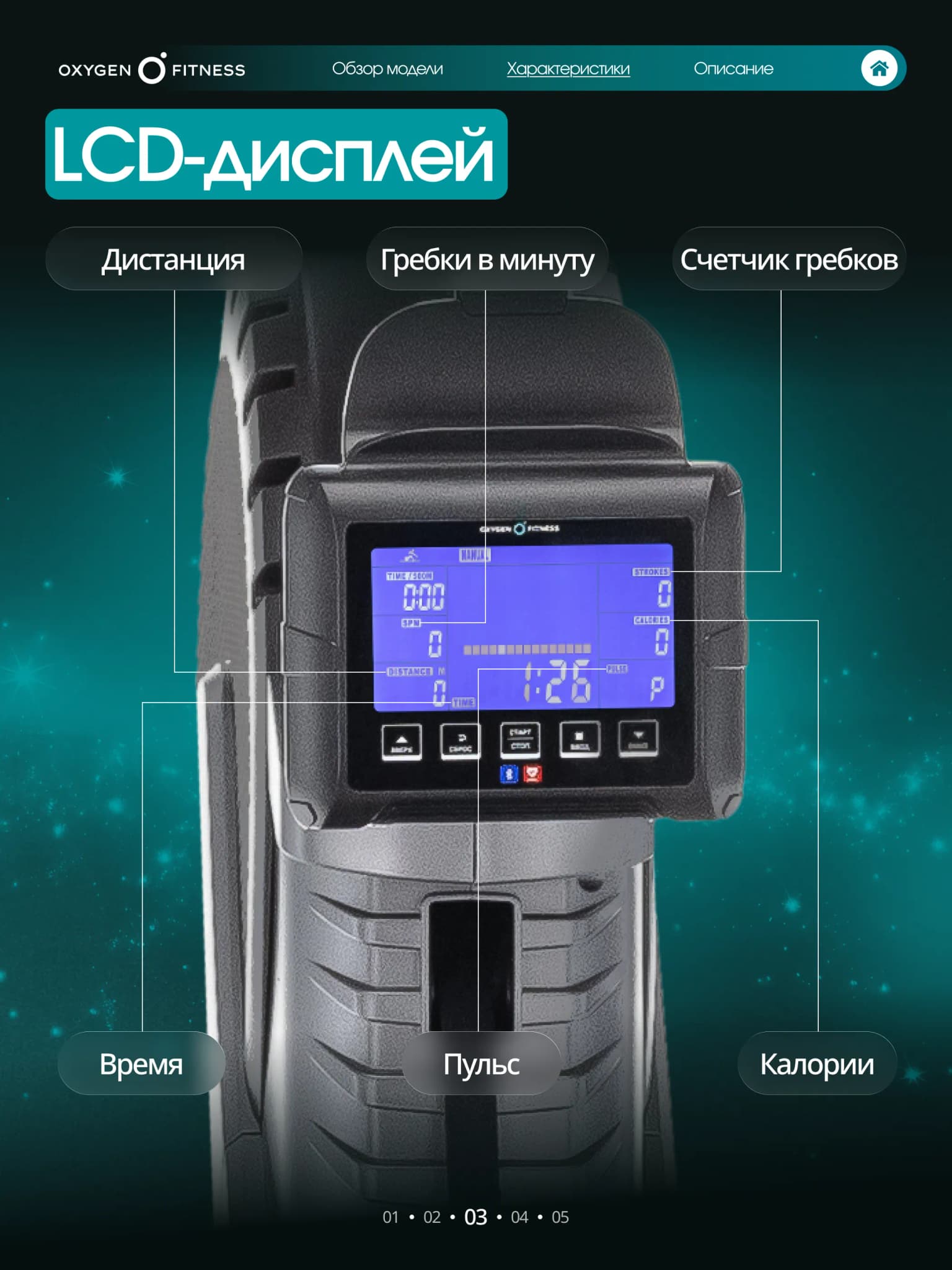 Гребной тренажёр Oxygen Fitness Airborne