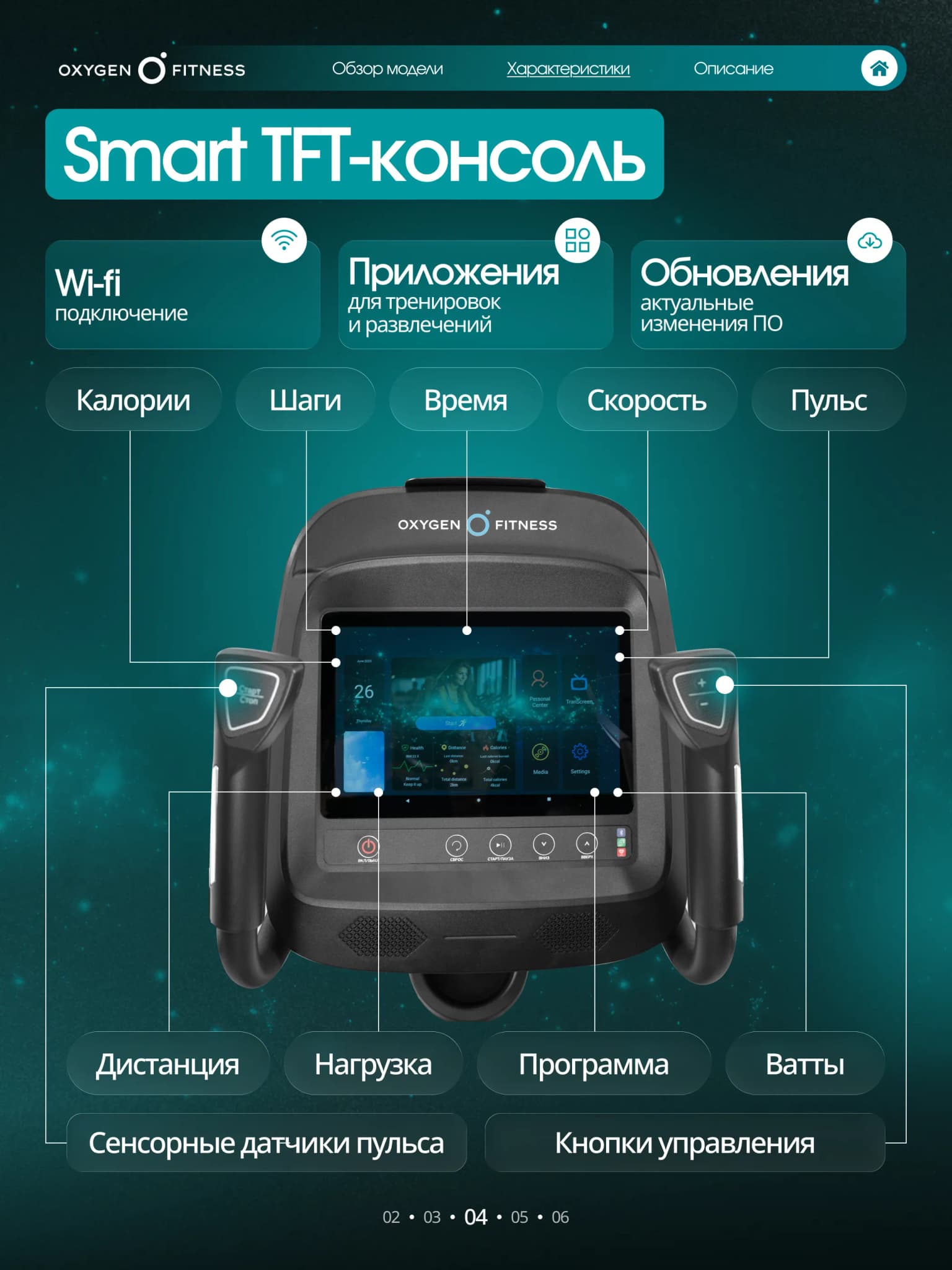 Эллиптический тренажёр Oxygen Fitness Azure